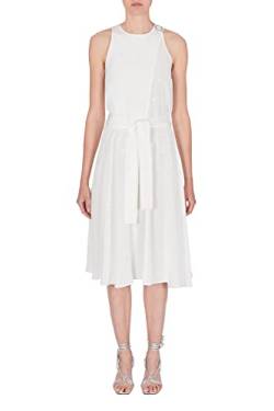 Armani Exchange Damen All Over Jaquard Logo, Waist Belt Kleid, Weiß, 12 von Armani Exchange