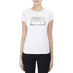 Armani Exchange Damen Basic T-shirt With Logo On Bust T-Shirt, Weiß, S von Armani Exchange