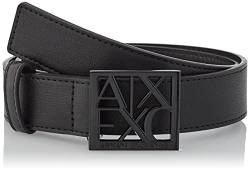 Armani Exchange Damen Black Susi Medium Belt, Schwarz, 90 von Armani Exchange