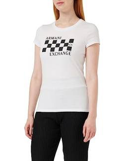 Armani Exchange Damen Cotton Jersey Crew Neck Racing Fitted Tee T-Shirt, Weiß, M EU von Armani Exchange