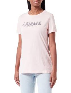 Armani Exchange Damen Cotton Jersey Fitted Logo Tee T-Shirt, Rosa, XXL EU von Armani Exchange