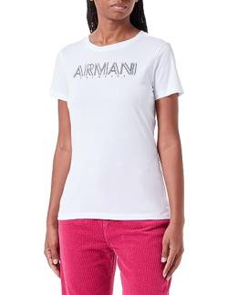 Armani Exchange Damen Cotton Jersey Fitted Logo Tee T-Shirt, Weiß, XXL EU von Armani Exchange