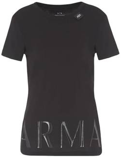 Armani Exchange Damen Cotton Jersey Shiney Logo Tee T-Shirt, Schwarz, M EU von Armani Exchange