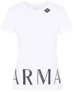 Armani Exchange Damen Cotton Jersey Shiney Logo Tee T-Shirt, Weiß, XS EU von Armani Exchange