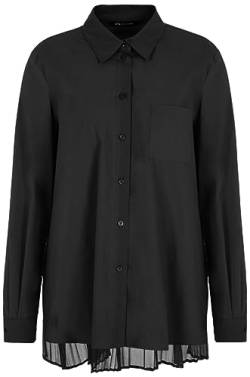 Armani Exchange Damen Cotton Poplin Down with Sheer Pleated Back Skate Shirt, Schwarz, L EU von Armani Exchange