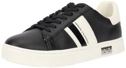 Armani Exchange Damen Cup Sole Mina, Back tab with and Metal Logo Detail on Side Sneaker, Black+ Off White, 36.5 EU von Armani Exchange