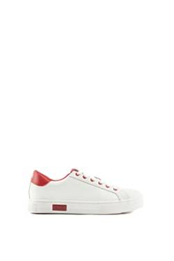 Armani Exchange Damen Details, Back Logo Sneaker, White/Red, 39 EU von Armani Exchange