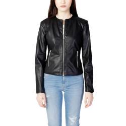 Armani Exchange Damen Jacke mit Reißverschluss aus Eco-Leder Kunstlederjacke, Schwarz, M von Armani Exchange