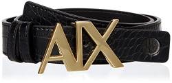 Armani Exchange Damen Logo Buckle Belt, Schwarz, M von Armani Exchange