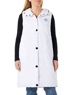 Armani Exchange Damen Nachhaltig, ärmellos, Hoodie, seitliche Logoplatte Insulated Jacket, Optical White, XS von Armani Exchange