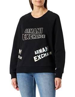 Armani Exchange Damen Nachhaltig, langärmlig, gerippte Bündchen Pullover Sweater, Black, M von Armani Exchange