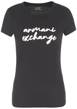 Armani Exchange Damen Pima Cotton Signature Logo Tee T-Shirt, Schwarz, XL EU von Armani Exchange