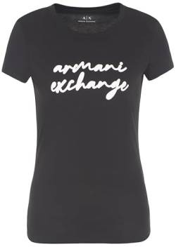 Armani Exchange Damen Pima Cotton Signature Logo Tee T-Shirt, Schwarz, XS EU von Armani Exchange