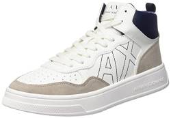 Armani Exchange Damen Seattle Mid with Contrast Stitched Logo Sneaker, Off White+BEIGE, 35.5 EU von Armani Exchange