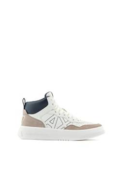 Armani Exchange Damen Seattle Mid with Contrast Stitched Logo Sneaker, Off White+BEIGE, 37.5 EU Schmal von Armani Exchange