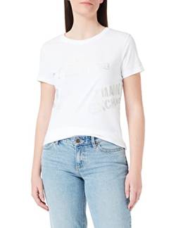 Armani Exchange Damen Short Sleeve, Regular Fit, Logo Back&front Shirt, Weiß, S EU von Armani Exchange