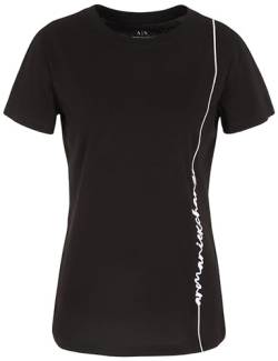 Armani Exchange Damen Signature Logo Crew Neck Cotton Jersey Tee T-Shirt, Schwarz, XXL EU von Armani Exchange