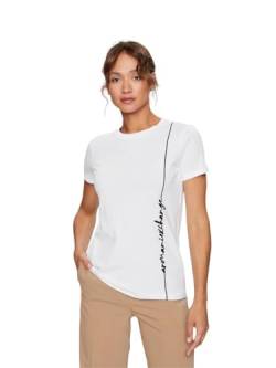 Armani Exchange Damen Signature Logo Crew Neck Cotton Jersey Tee T-Shirt, Weiß, S EU von Armani Exchange