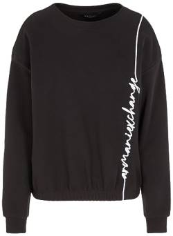 Armani Exchange Damen Signature Logo French Terry Pullover Sweatshirt, Schwarz, L EU von Armani Exchange