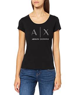 Armani Exchange Damen Strass Logo T-Shirt, Schwarz, L von Armani Exchange