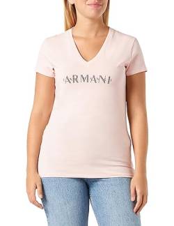 Armani Exchange Damen Stretch Cotton V Neck Logo Tee T-Shirt, Rosa, M EU von Armani Exchange