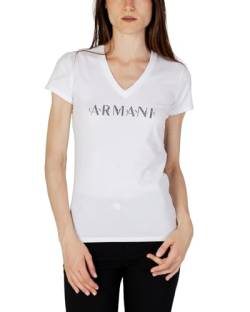 Armani Exchange Damen Stretch Cotton V Neck Logo Tee T-Shirt, Weiß, S EU von Armani Exchange