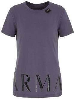 Armani Exchange Damen Sustainable, Regular Fit, Glossy Logo T-Shirt, Lila, M EU von Armani Exchange