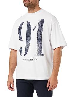 Armani Exchange Herren 91 Print, Short Sleeves, Round Neck T-Shirt, Weiß, M EU von Armani Exchange