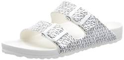 Armani Exchange Herren Allover Logo Pool Slide Sandal, Optic White+Black, 41 EU von Armani Exchange