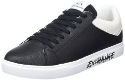 Armani Exchange Herren Armani Lettering, Back Color Insert, Lace up Sneaker, Black/White, 39.5 EU von Armani Exchange