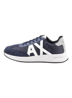 Armani Exchange Herren Cow Suede Inserts, Sole Logo, Lace up Sneaker, Navy/White, 39.5 EU von Armani Exchange