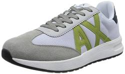 Armani Exchange Herren Dusseldorf Contrast Logo, Sneaker, OP.White+Fog+D.Green, 45.5 EU von Armani Exchange