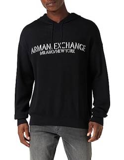 Armani Exchange Herren Gassed Cotton, Hooded Neck, Casual Fit Pullover Sweater, Schwarz, XXL EU von Armani Exchange