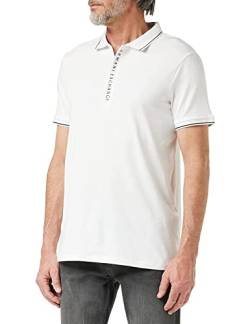 Armani Exchange Herren Hidden Buttons, Stretch Cotton Poloshirt, Weiß, XL von Armani Exchange