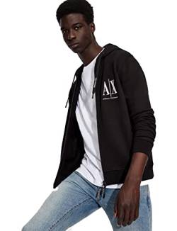 Armani Exchange Herren Icon Hoodie Kapuzenpullover, Schwarz, XS von Armani Exchange