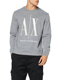 Armani Exchange Herren Icon Sweat Sweatshirt, Grau, XL von Armani Exchange