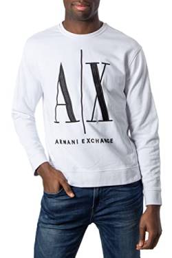 Armani Exchange Herren Icon Sweat Sweatshirt, Weiß, XXL von Armani Exchange