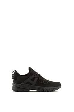 Armani Exchange Herren Knitted, Back Logo Patch, Pull on Sneaker, Black, 44 EU von Armani Exchange