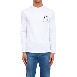 Armani Exchange Herren Long Sleeves, Front Print Logo T-Shirt, Weiß, M von Armani Exchange