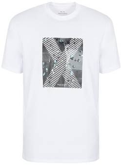 Armani Exchange Herren Printed Logo Milan/Ny, Round Neck, Regular Fit T-Shirt, Weiß, XS EU von Armani Exchange