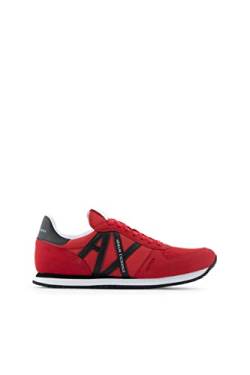 Armani Exchange Herren Rio Side Logo Sneaker, RED+Black, 45 EU von Armani Exchange