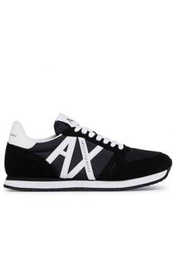 Armani Exchange Herren Rio Side Logo Sneaker, Schwarz Weiß, 45 EU von Armani Exchange