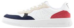 Armani Exchange Herren Seattle, Suede Details, Embroidered Logo Sneaker, Op.White+ Sky+red, 44 EU von Armani Exchange