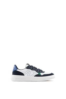 Armani Exchange Herren Side Sewn Logo, Low top Sneaker, Navy/Bluette, 42 EU von Armani Exchange