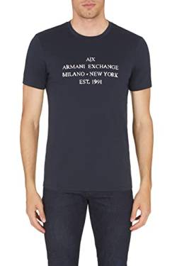 Armani Exchange Herren Urban, Slim Fit, Milano New York T-Shirt, Navy, M von Armani Exchange