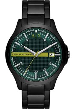 Armani Exchange Herrenuhr 3-Zeiger-Werk Datum Edelstahl schwarz, AX2450 von Armani Exchange