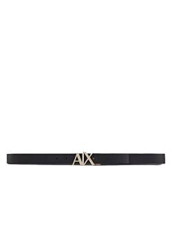 Armani Exchange Men's Essenial, Double face, Metal Logo Plaque Belt, Black/Blue Navy, 34 von Armani Exchange