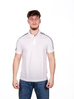 Armani Exchange Men's Short Sleeve Jacquard Logo Polo Shirt, Off White, L von Armani Exchange