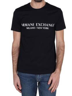 Armani Exchange Men's Short Sleeve Milan New York Logo Crew Neck T-Shirt, Black, X-Klein von Armani Exchange