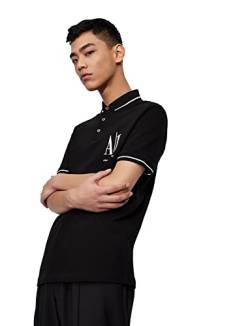 Armani Exchange Mens Maxi Embroidered Logo, Regular Fit Polohemd, Black, XXL von Armani Exchange